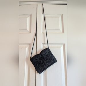 Elegant Black Beaded Women's Bag